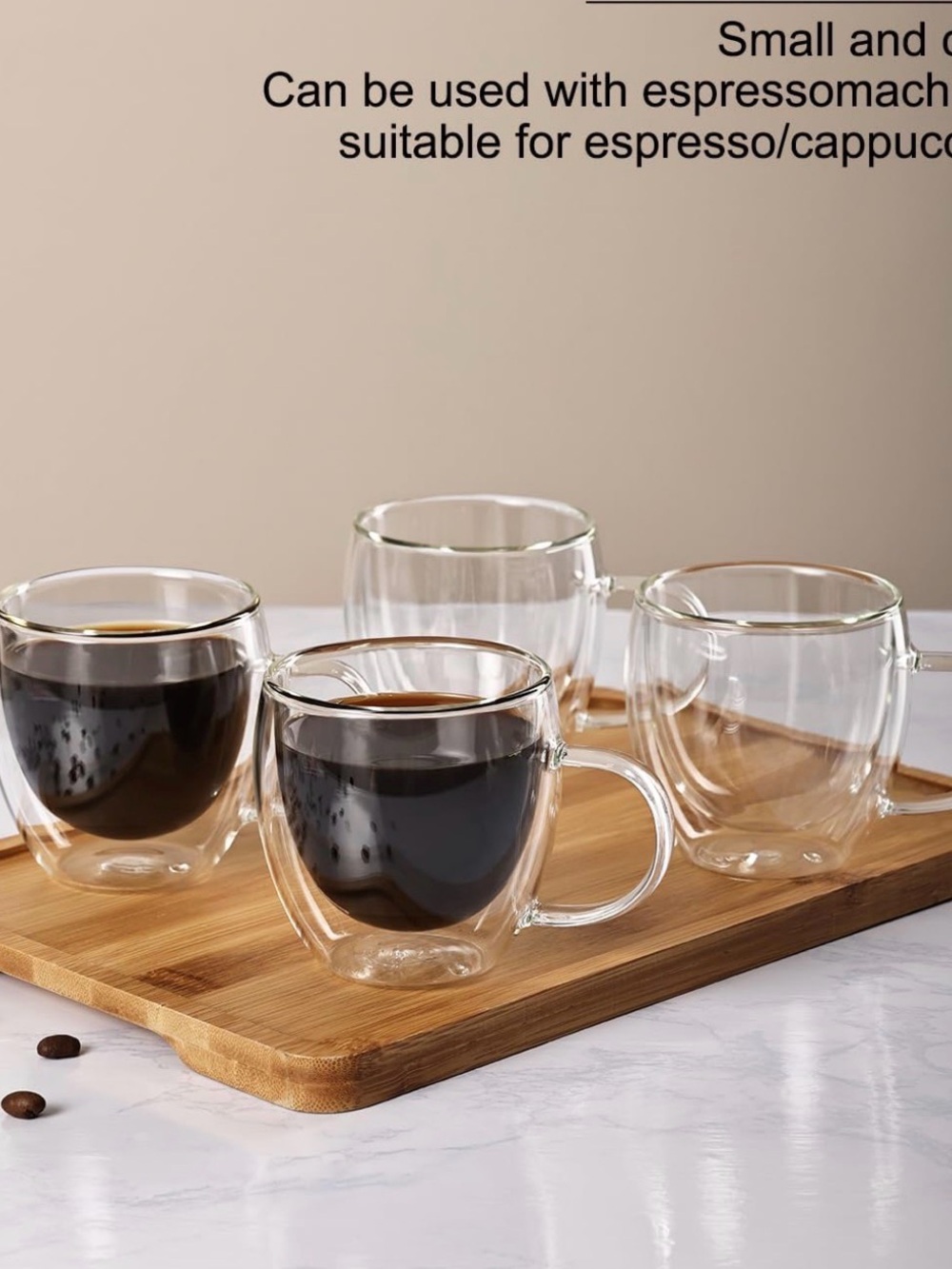 Espresso Glass Coffee Cups (Set of 4)
